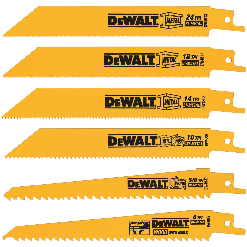 

DEWALT 6-pc Reciprocating Blade Set