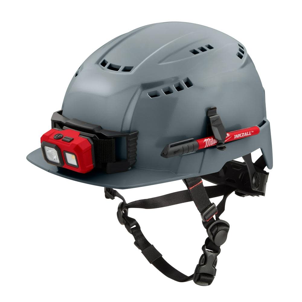 Gray Front Brim Vented Helmet with BOLT™ - Type 2, Class C
