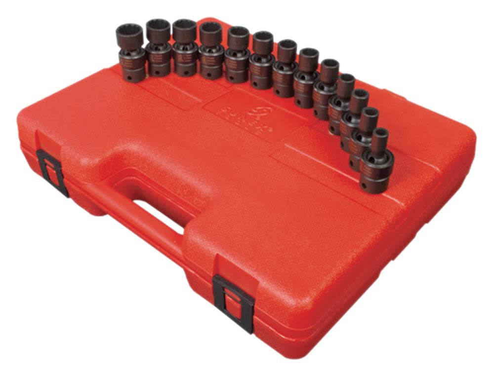 Sunex 3/8 In. Drive 12 Pt Metric Universal Impact Socket Set 13 pc.