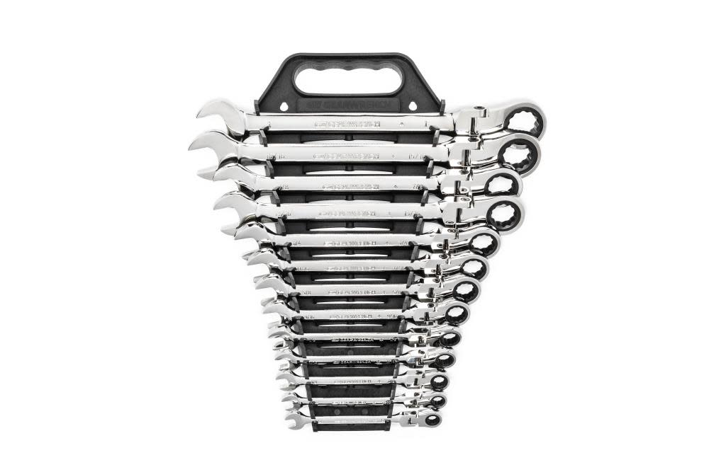 

GEARWRENCH 13 Pc 72-Tooth 12 Point Flex Ratcheting Combination SAE Wrench Set