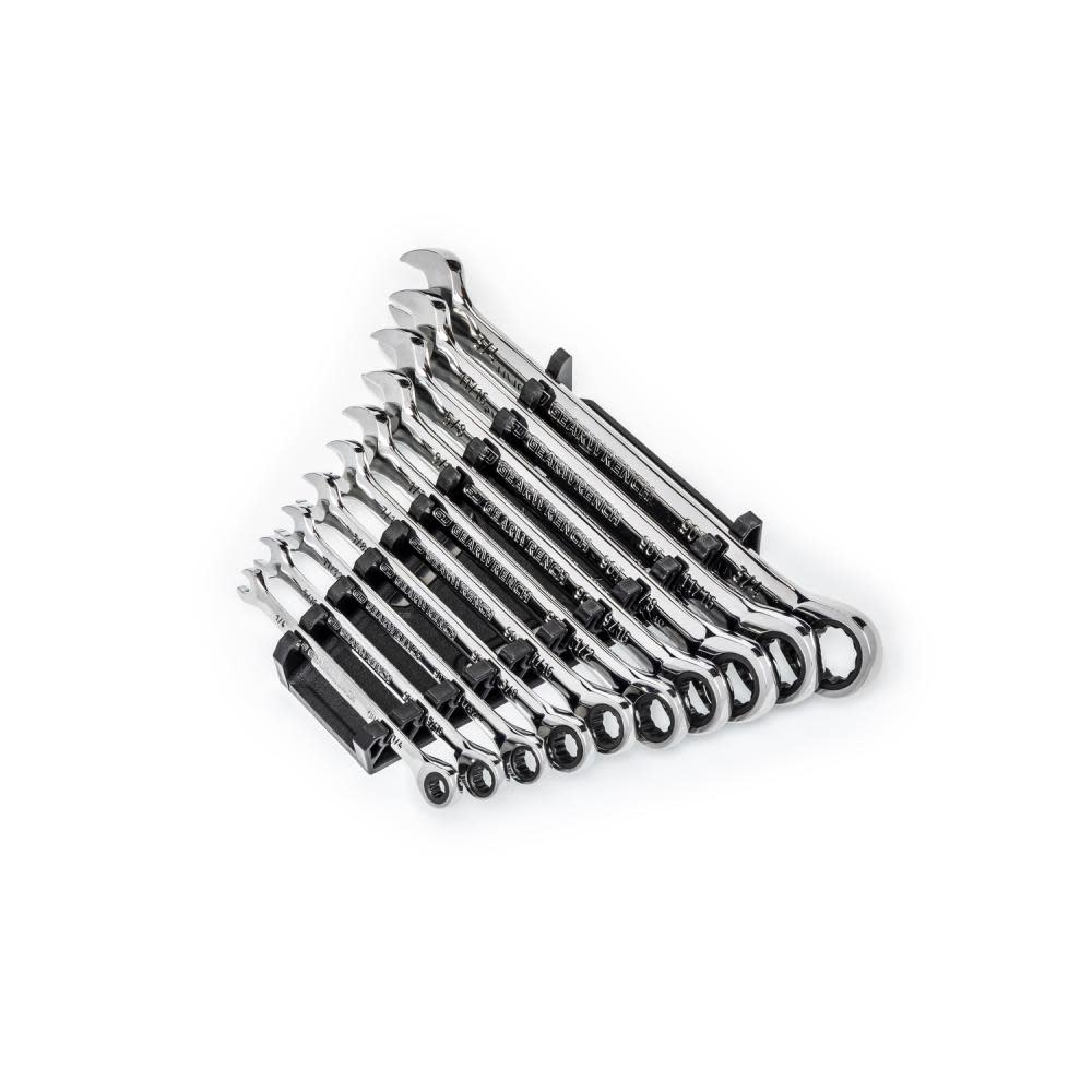 

GEARWRENCH 10 Pc. 90T 12 Point SAE Combination Ratcheting Wrench Set