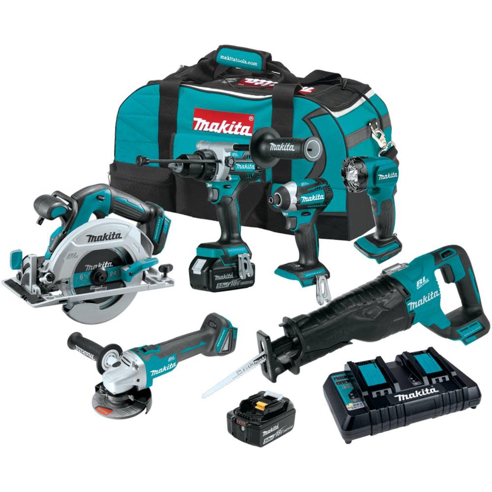 Makita 18V LXT Lithium-Ion Brushless Cordless 6-Pc. Combo