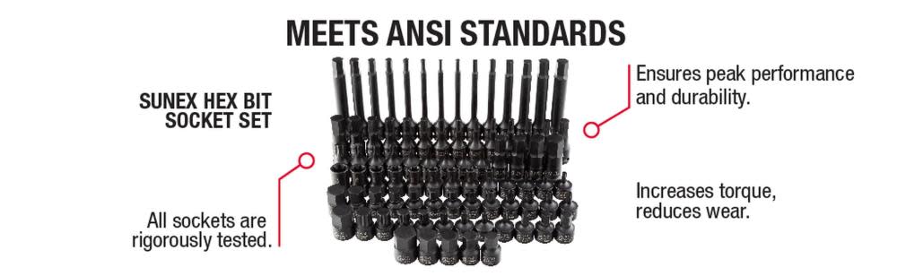 Sunex 3/8 In. Drive Master Hex Bit Impact Socket Set 84 Pc