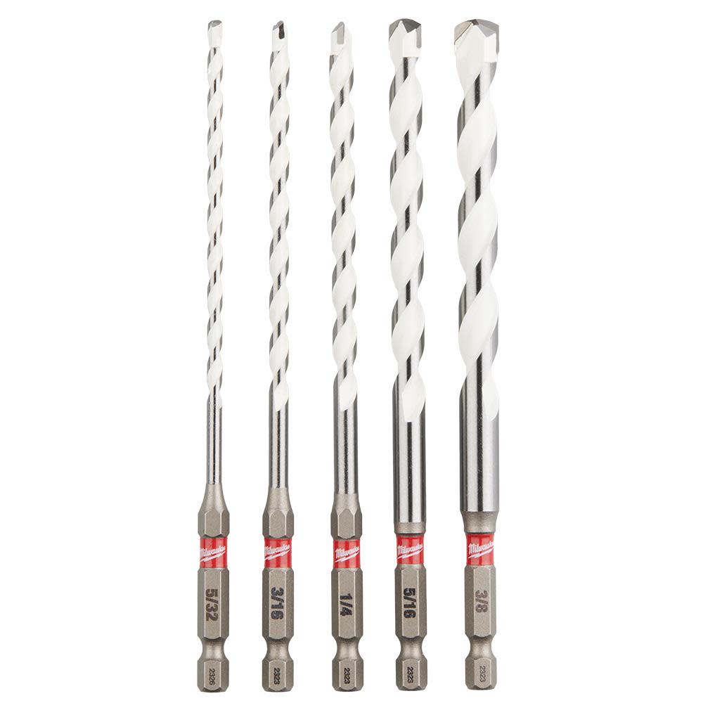 Milwaukee 5pc. SHOCKWAVE Carbide Multi-Material Drill Bits