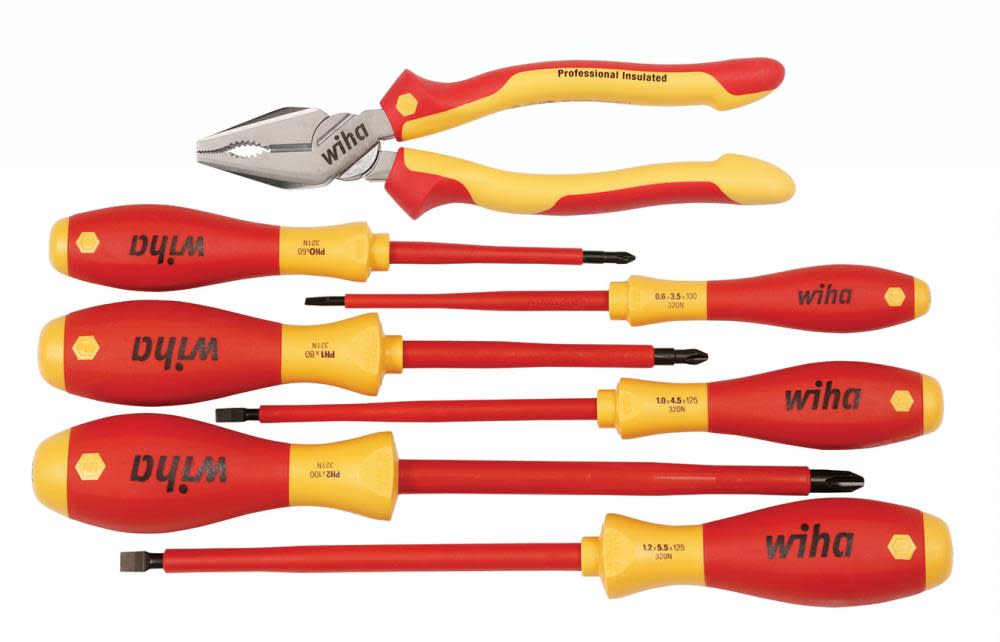 Wiha Insulated Lineman's Pliers & Screwdrivers Set 7 Piece