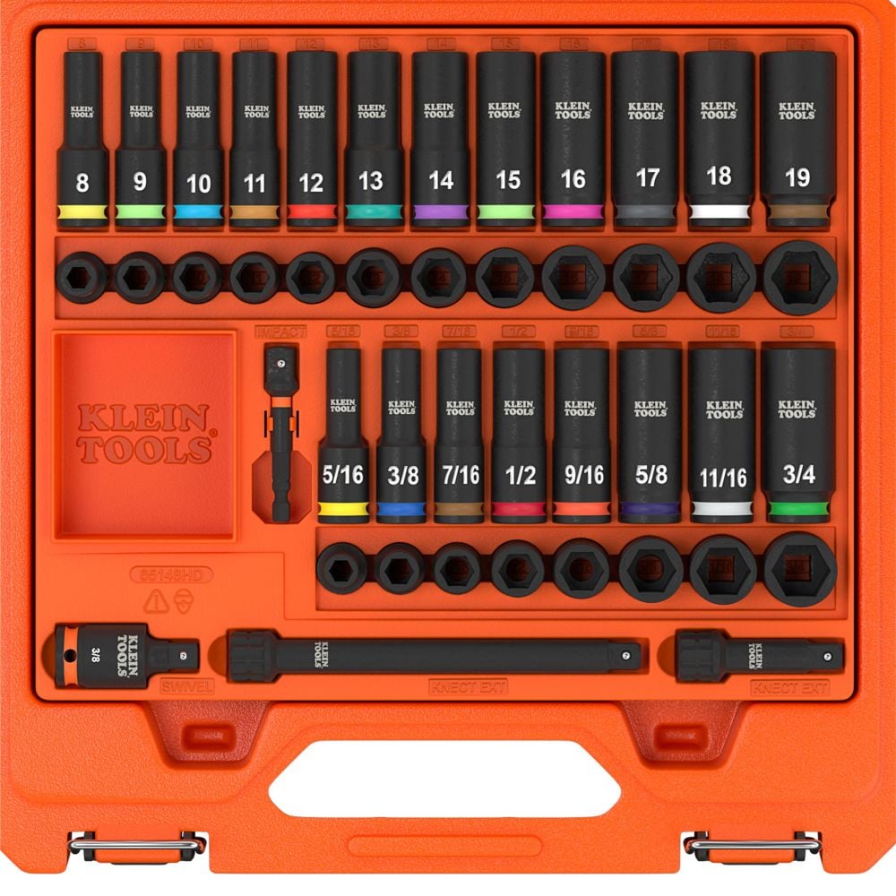 Klein Socket Set Deep Klein Tools KNECT 3/8 Inch Deep and Shallow Impact Socket Set SAE and ...
