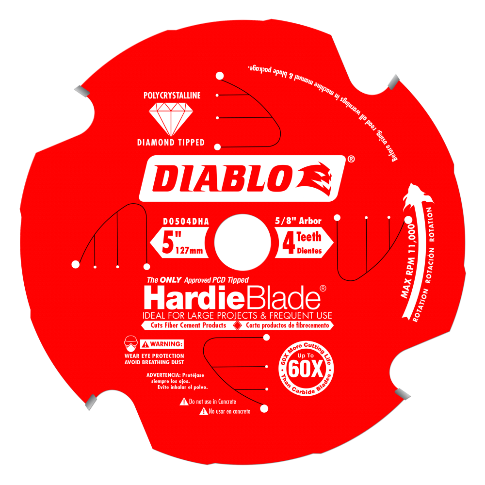 Diablo Tools HardieBlade PCD Fiber Cement Blade 5" x 4 Tooth