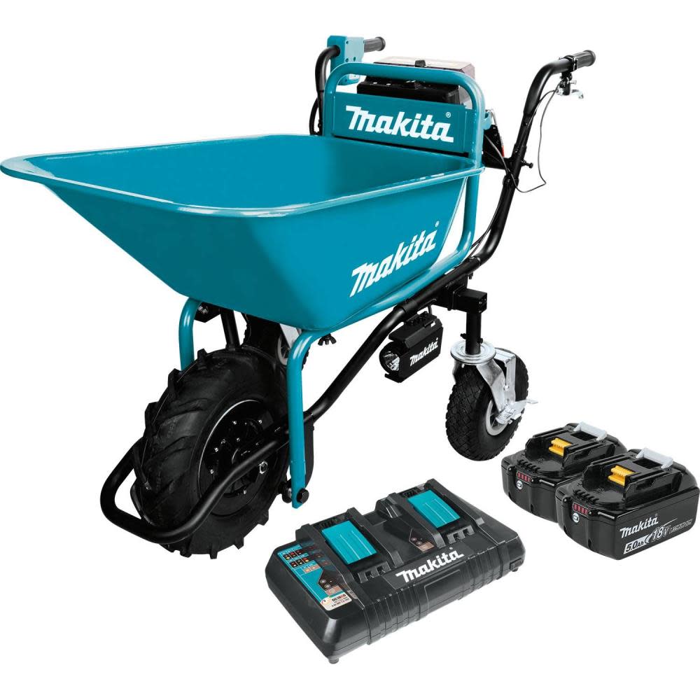 

Makita 18V X2 LXT Brushless Cordless Power-Assisted Hand Truck/Wheelbarrow Kit with Bucket (5.0Ah)