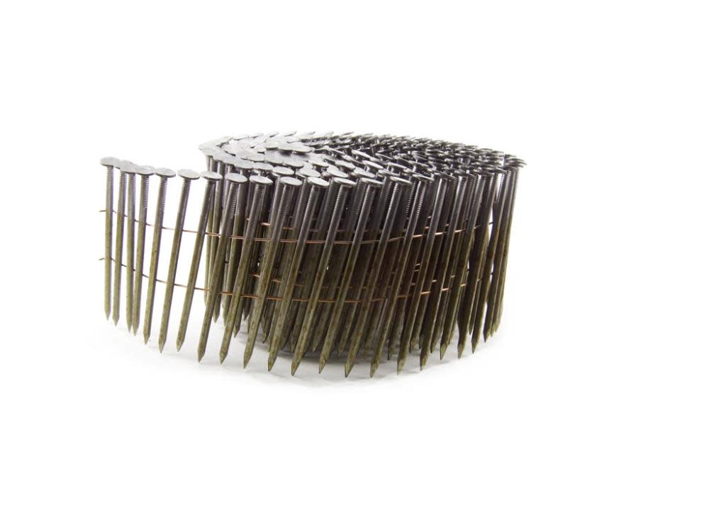 (2.5M) 3-1/4 In. x.120 Wire Collated Smooth Bright 15 Degree Coil Framing Nails, 2,500/Box - 314X120C - By Brand  sku 314X120C