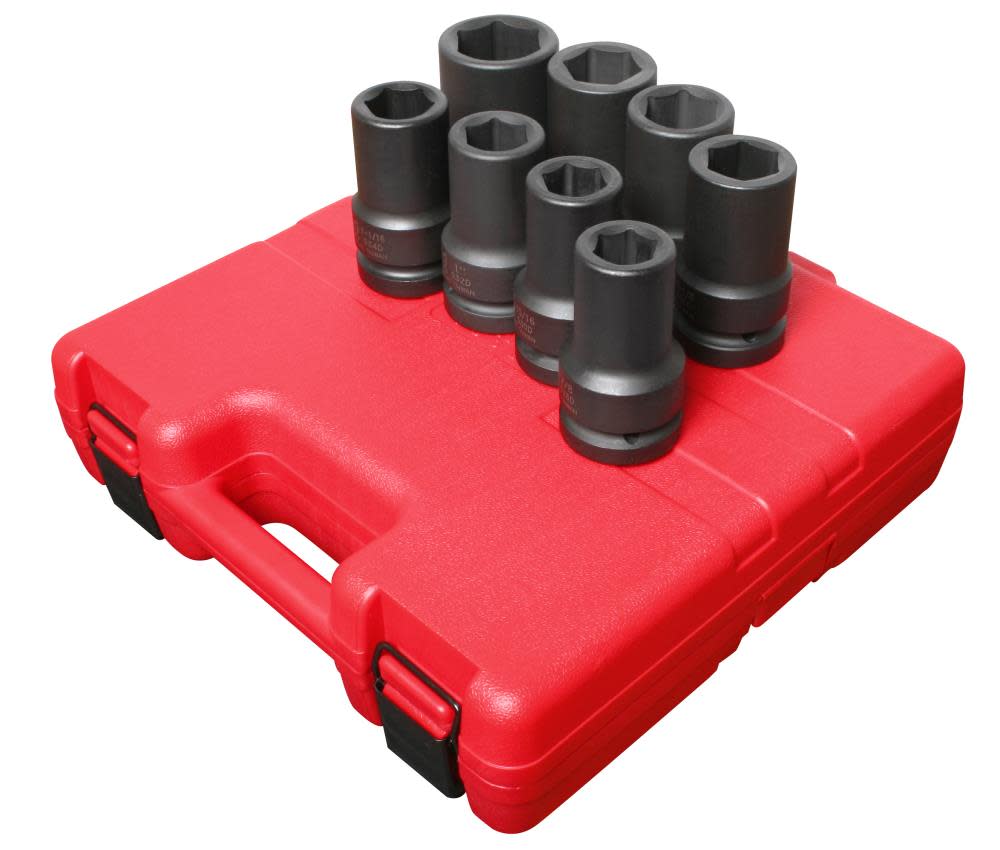 Sunex 1 In. Drive SAE Deep Impact Socket Set 8 pc.