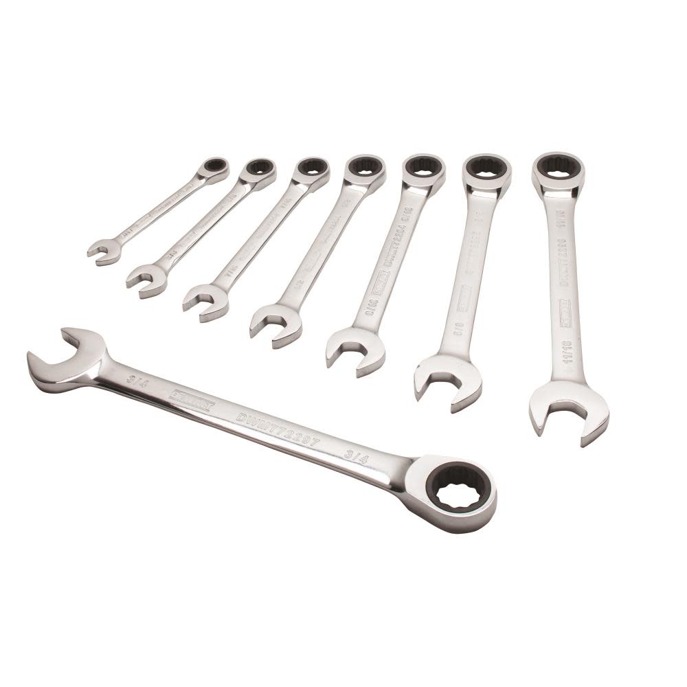 

DEWALT 8 Piece Ratcheting Combination Wrench Set