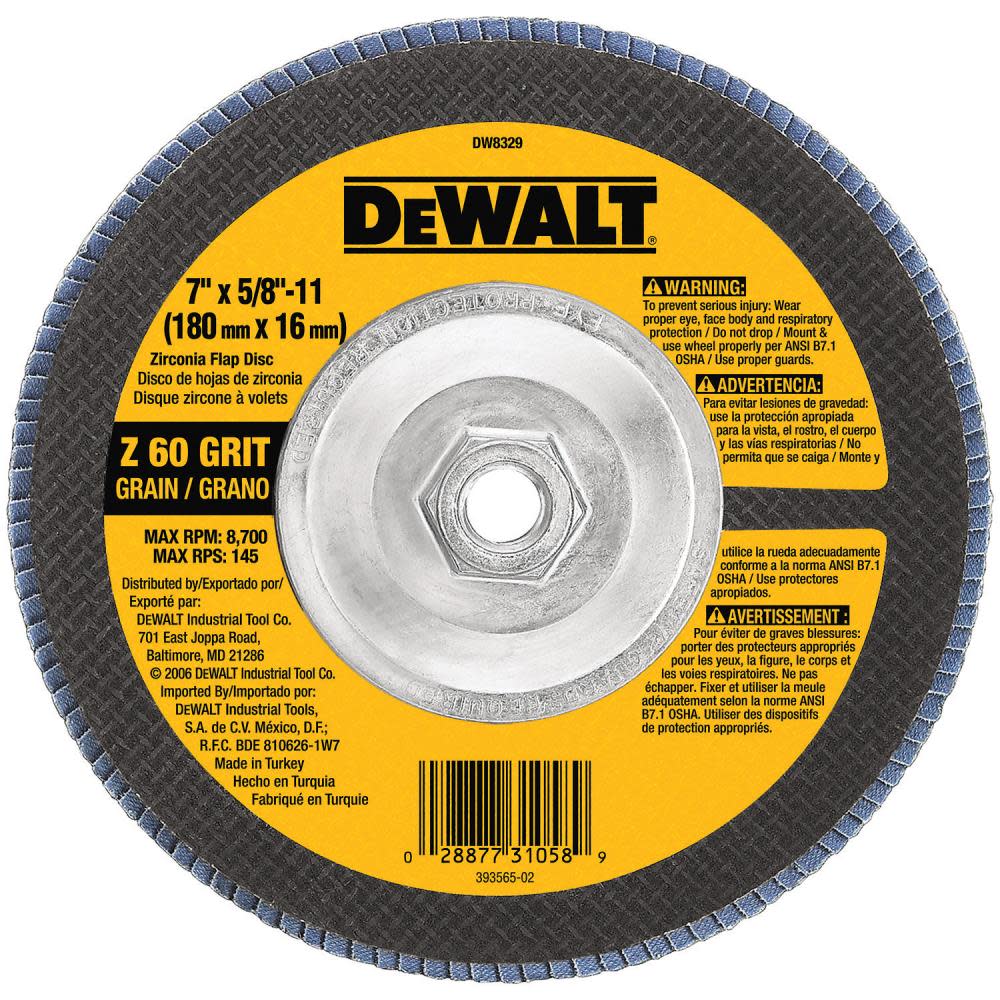 

DEWALT 7-in x 5/8-in 60 g Type 29 HP Flap Disc