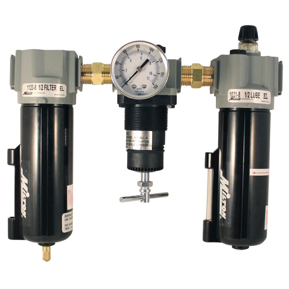 

Milton Filter Regulator Lubricator FRL Trio 1/2 In. NPT