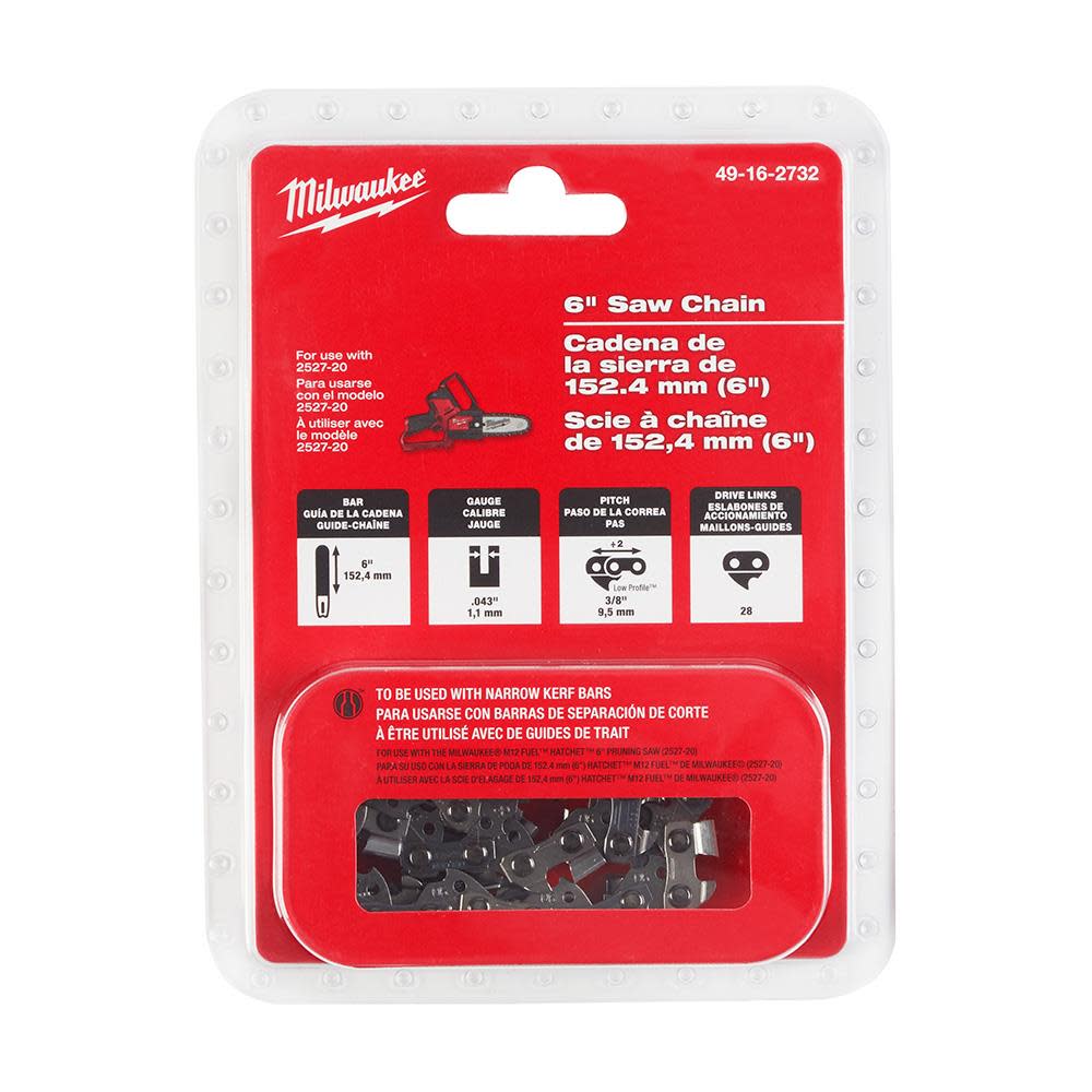 

Milwaukee 6" Saw Chain for the M12 FUEL HATCHET 6" Pruning Saw