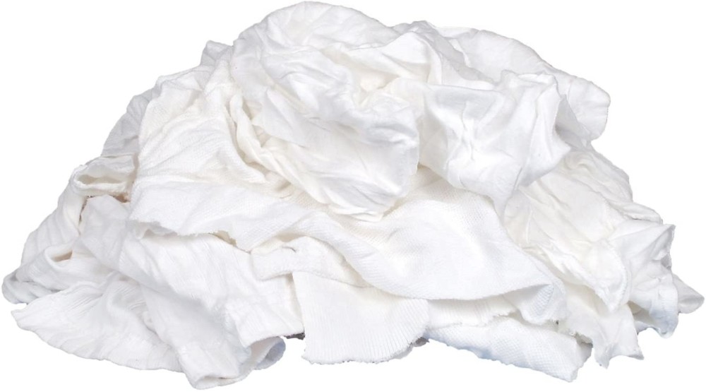 

Reclaimed Textiles 20 lb. Poly Bag of NEW White Knit Rags