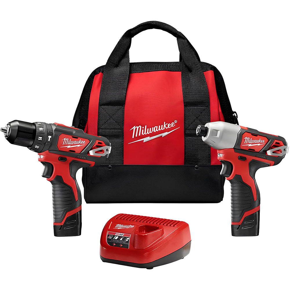 Milwaukee M12 12V Hammer Drill/Impact Driver Combo Kit 2 Tool 2497-22 ...