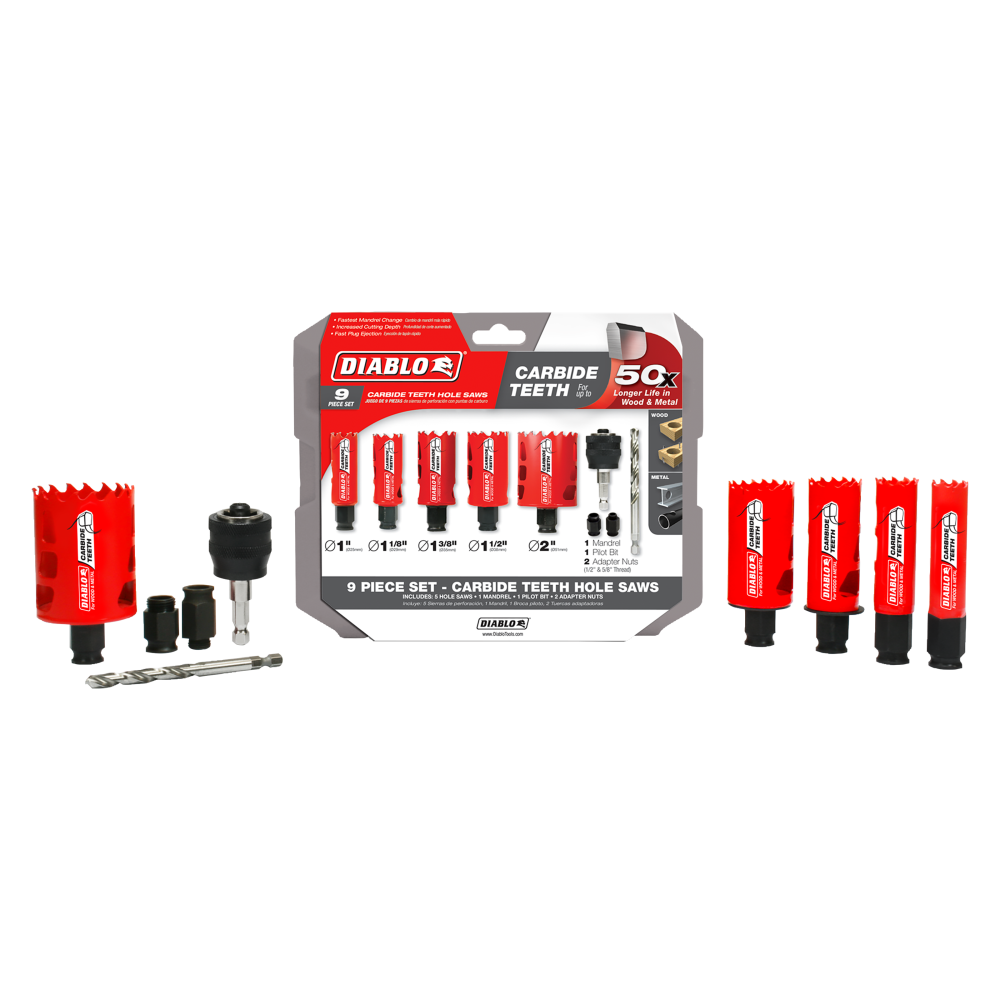 

Diablo Tools 9pc Carbide General Purpose Hole Saw Set