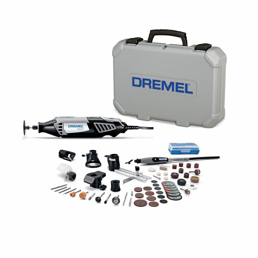 Dremel 4000 With Flexible Shaft - Tools & Accessories TEST - Rotary Multi  Tool Kit Unboxing & Review 