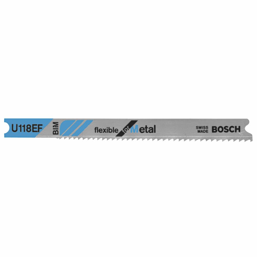 

Bosch Jig Saw Blades 5pc 3 1/8" 14 18 Progressive TPI Flexible for Metal U shank