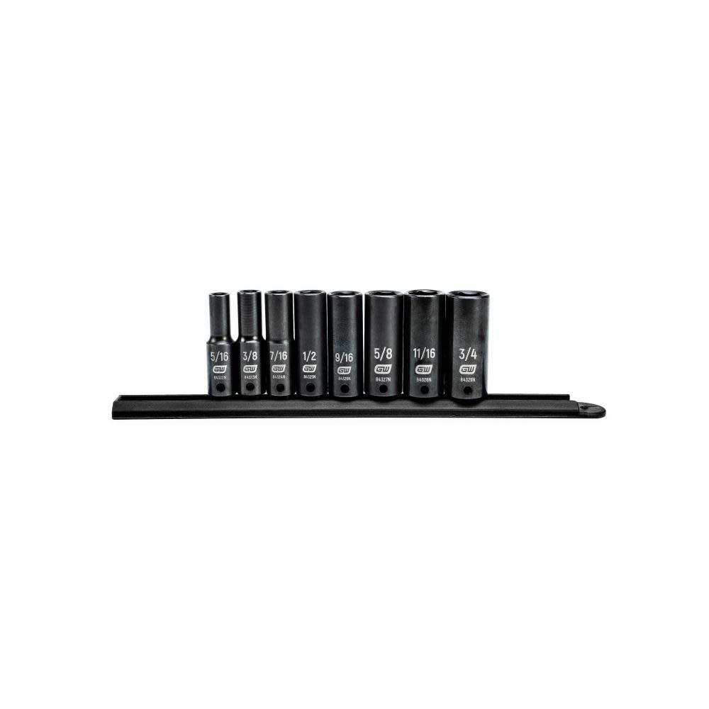

8pc 3/8In Drive 6pt SAE Impact Socket Set
