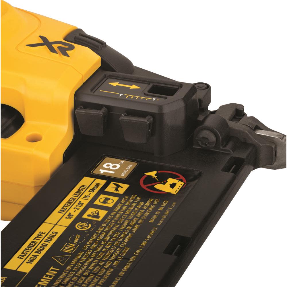 DEWALT 20 V MAX XR 18 Gauge Brad Nailer Kit DCN680D1 Acme Tools