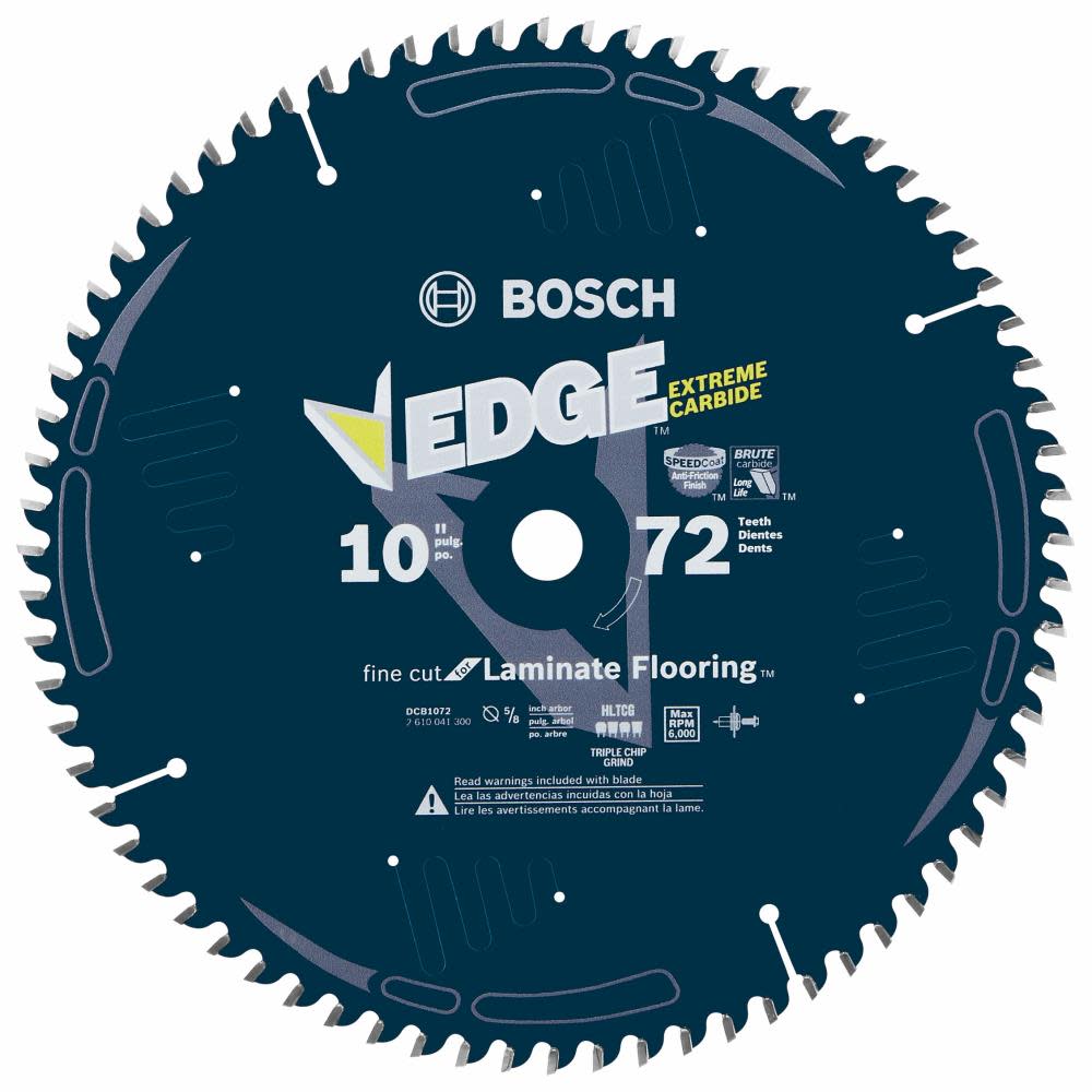 

10 In. 72 Tooth Edge Circular Saw Blade for Laminate
