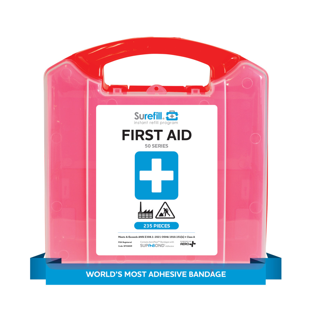 Aero Healthcare SUREFILL 50 ANSI 2021 A+ First Aid Kit - Retail Plastic Case