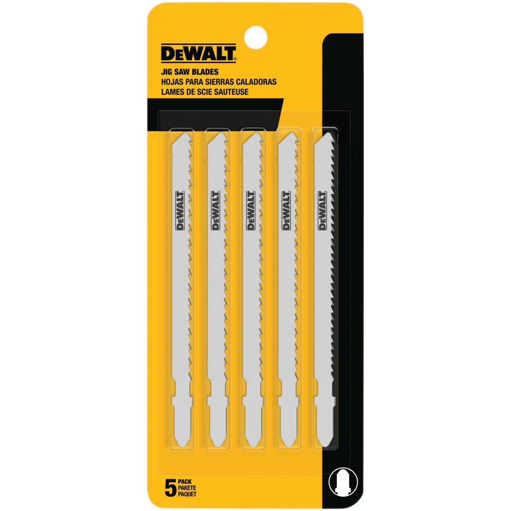 DEWALT 6TPI Fast Clean Wood Cutting Jig Saw Blade (5pk) DW3753-5 - Acme ...