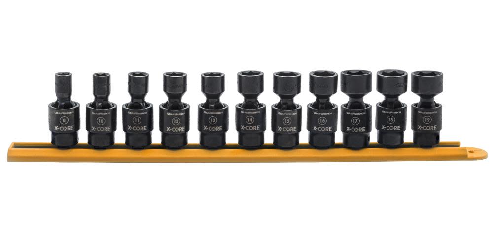 

GEARWRENCH Pinless Universal Impact Socket Set 11 Pc. 3/8" Drive 6 Point Metric