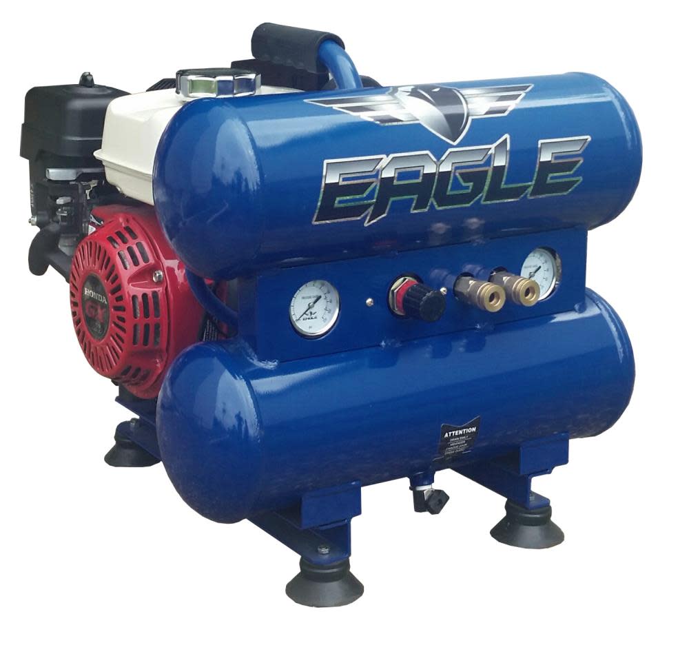 

Eagle Compressor Portable Gas Twin Tanks Air Compressor 4 Gallon