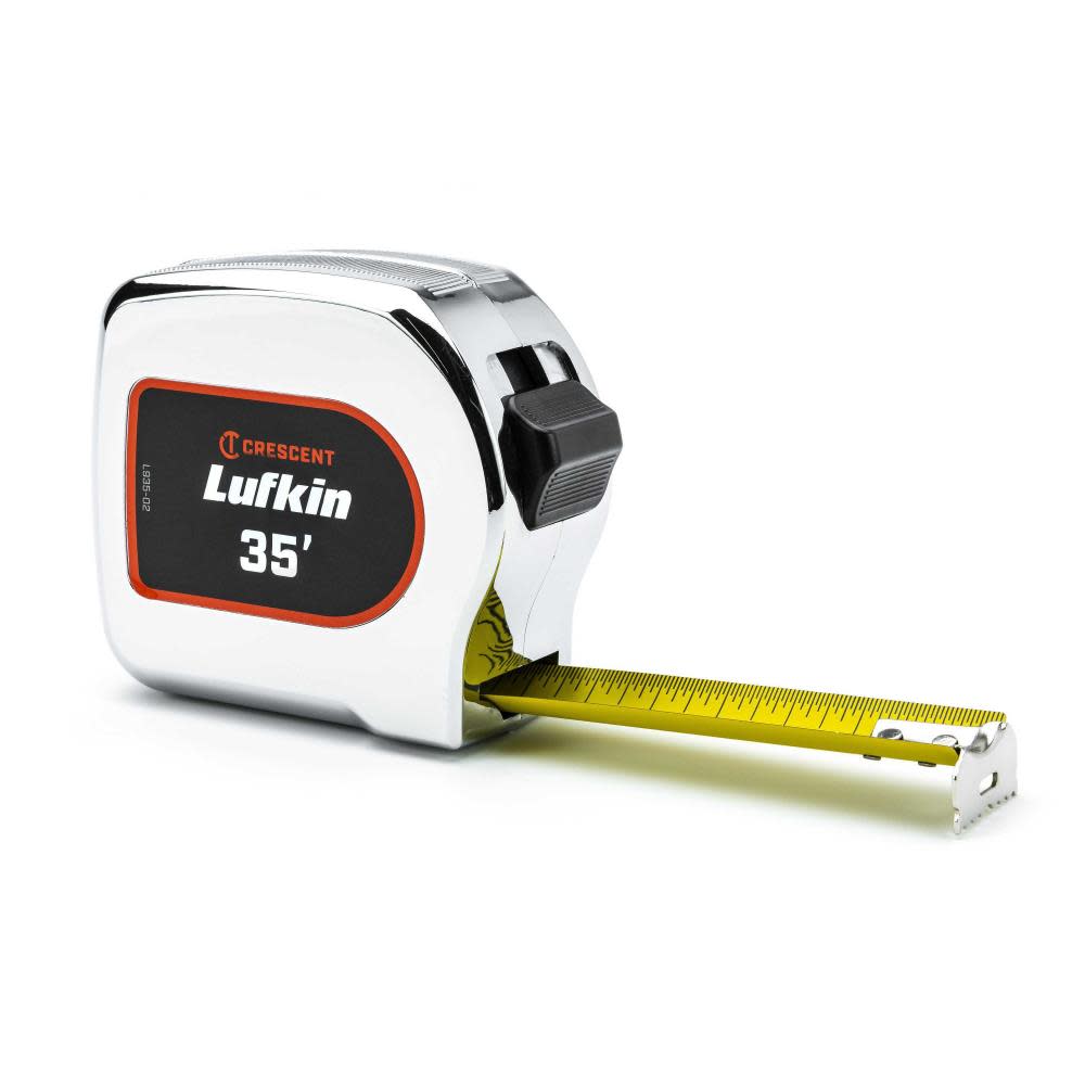

Crescent Lufkin Chrome Case Yellow Clad Tape Measure 1 1/8" x 35'