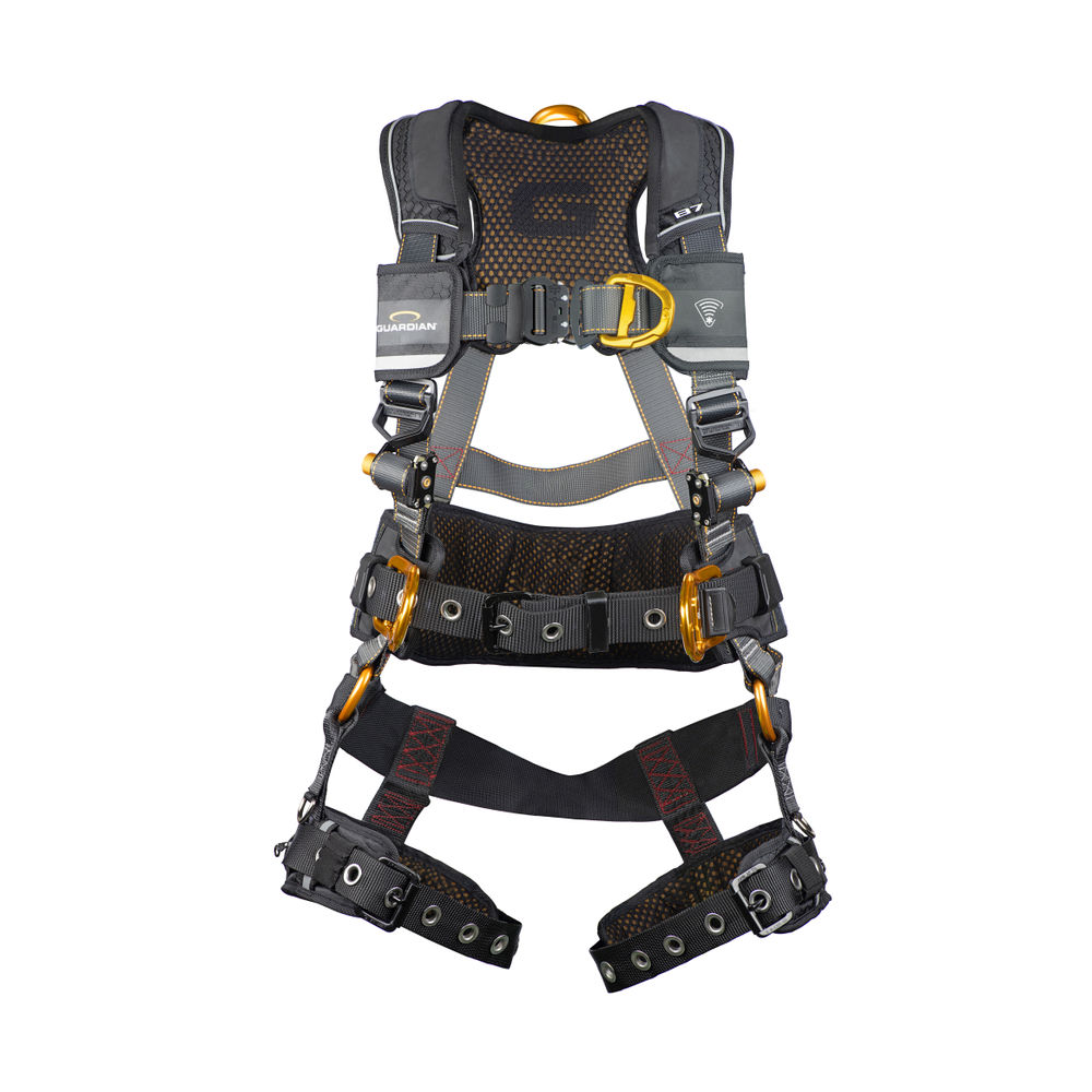 Guardian Fall Protection Full Body Harness with Chest/TB Leg Buckle Pad ...