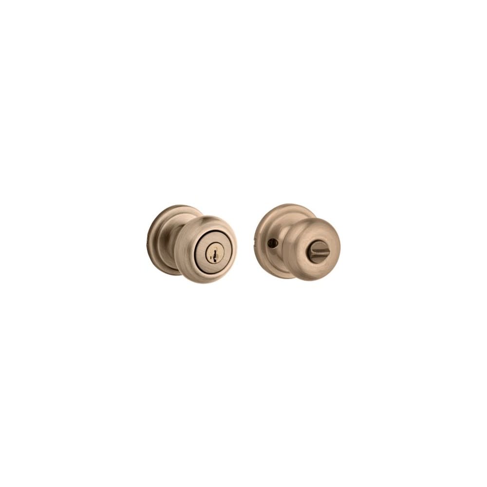 Kwikset Antique Brass Signature Series Keyed Entry Juno Door