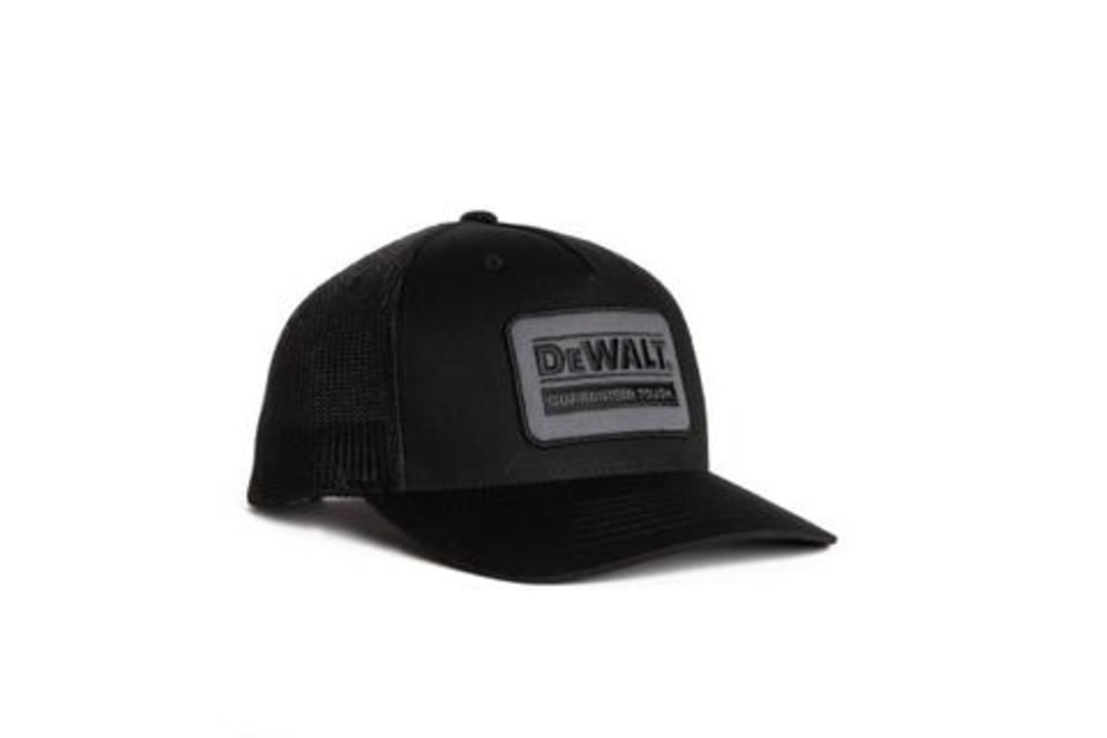 DEWALT Oakdale Trucker Hat with Patch in BLACK with BLACK MESH – OSFA