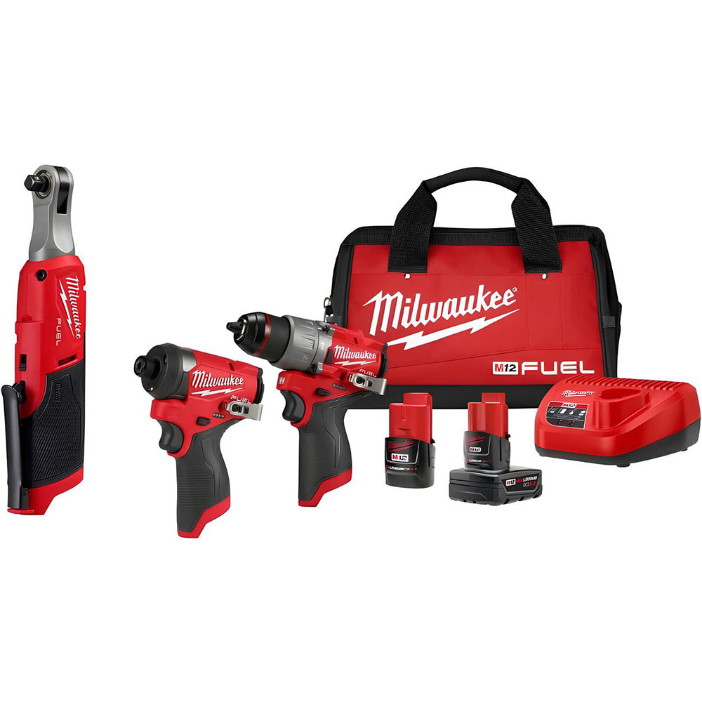 Milwaukee M12 FUEL 3-Tool Combo Kit Bundle 3497-22-2567-20 - Acme  