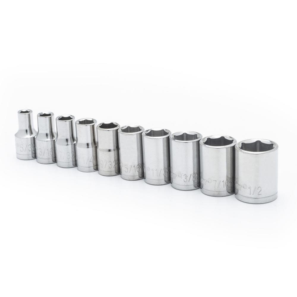 Crescent 10 pc 1/4 Drive 6 Point Standard SAE Socket Set"