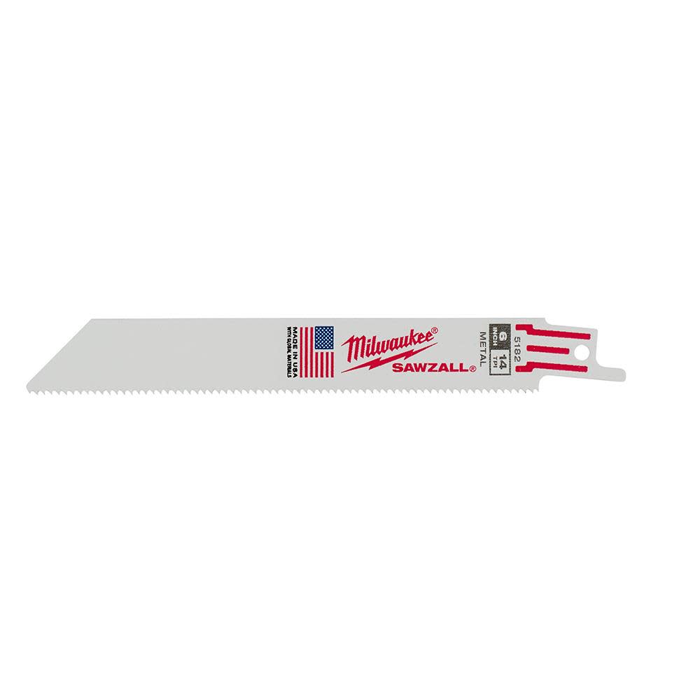 Milwaukee 6 in. 14 TPI Thin Kerf SAWZALL Blades 25PK
