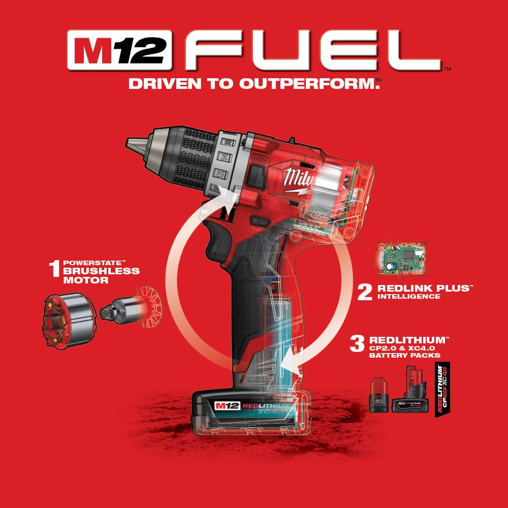 M12 FUEL™ 1/2 In. Drill Driver Kit 2503-22 from MILWAUKEE - Acme Tools
