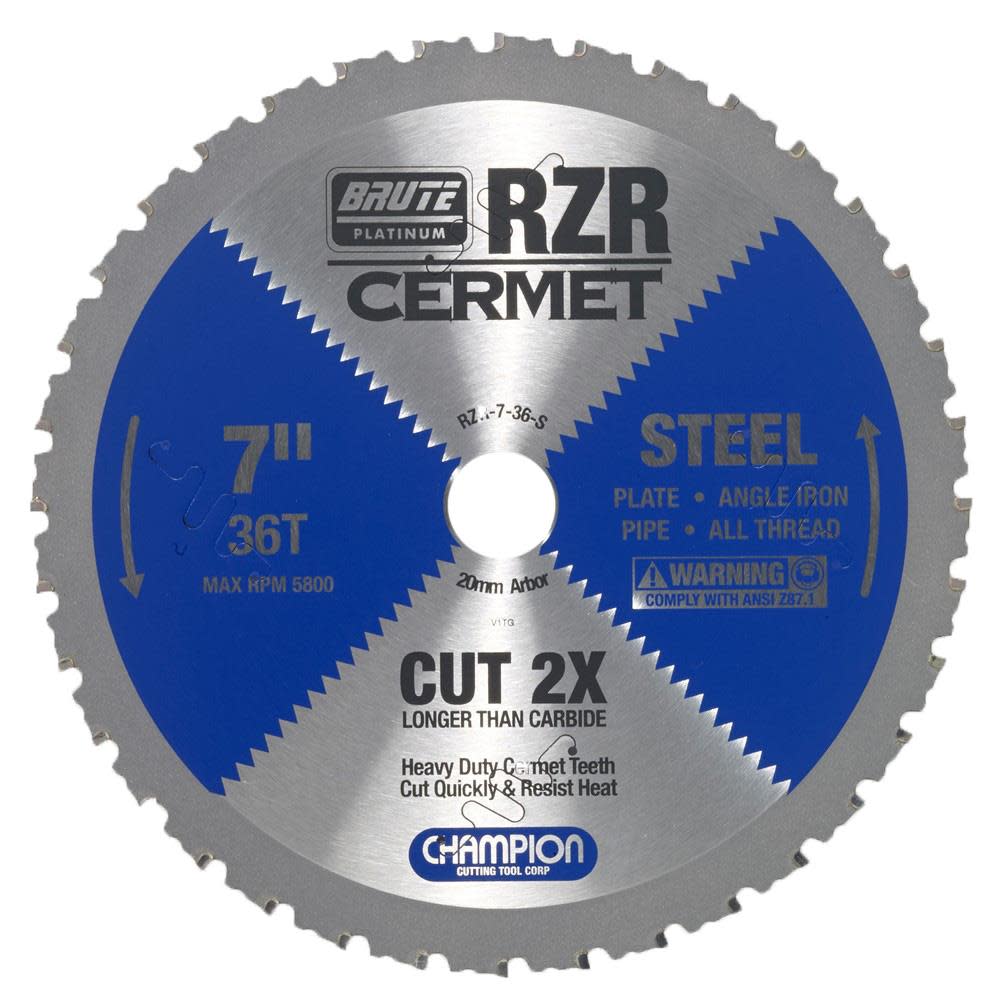 

Champion Cutting Tool Cermet Tipped Circular Saw Blade 7" (Steel Cutting)