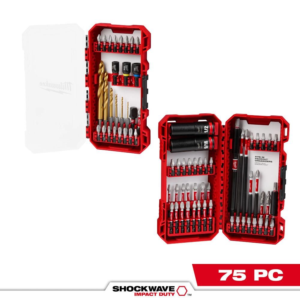 Milwaukee SHOCKWAVE Impact Duty Drill Drive & Fasten Set 75pc