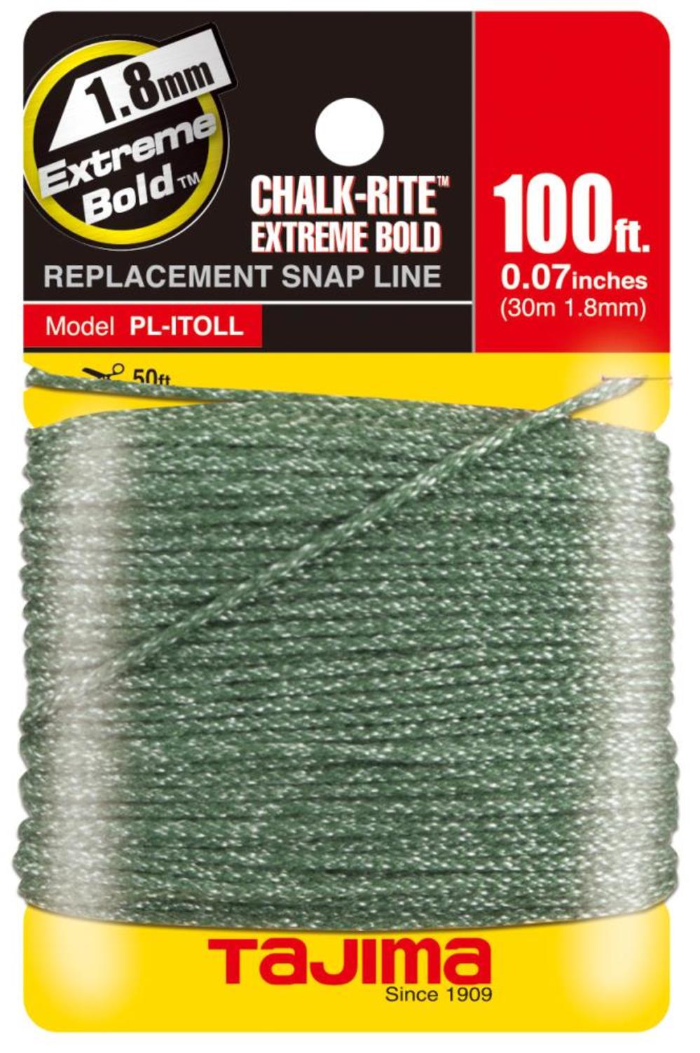 

Tajima CHALK-RITE Snap Line 1.8 mm Extreme Bold Line Premium Braided Nylon/Polyester 100 Ft. Line