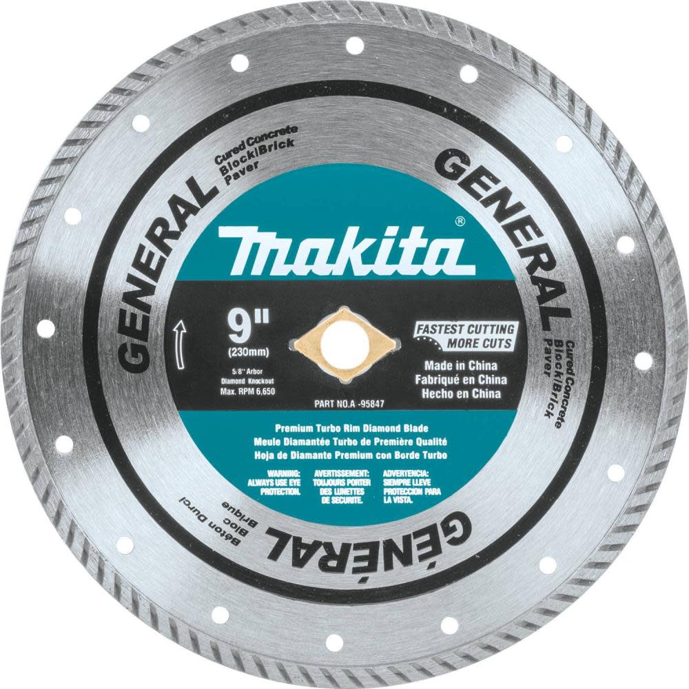 

Makita 9" Diamond Blade Turbo General Purpose