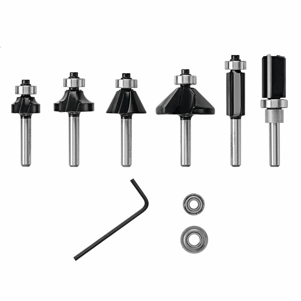 

Bosch Carbide Tipped Trim & Edging Router Bit Set 6pc