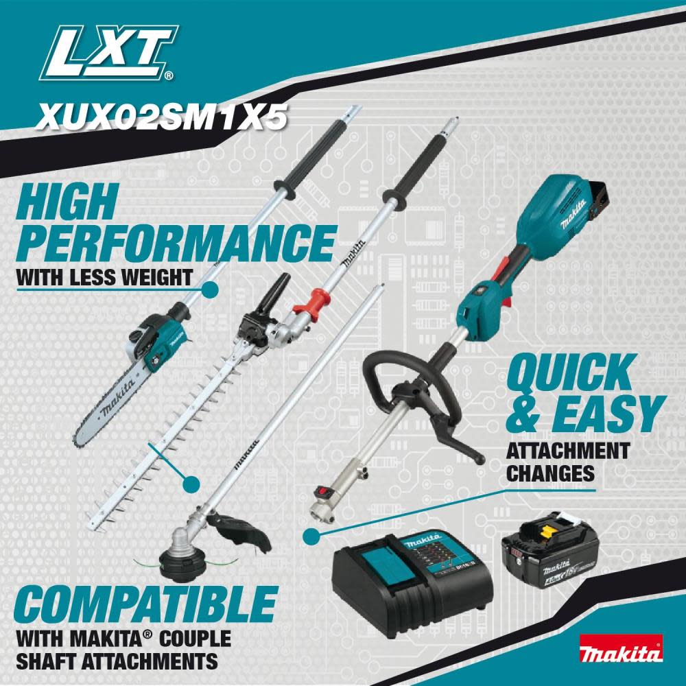 Makita 18V LXT Brushless Couple Shaft Power Head Kit with String Trimmer,  Pole Saw & Articulating Hedge Trimmer Attachments (4.0Ah) XUX02SM1X5 - Acme  Tools