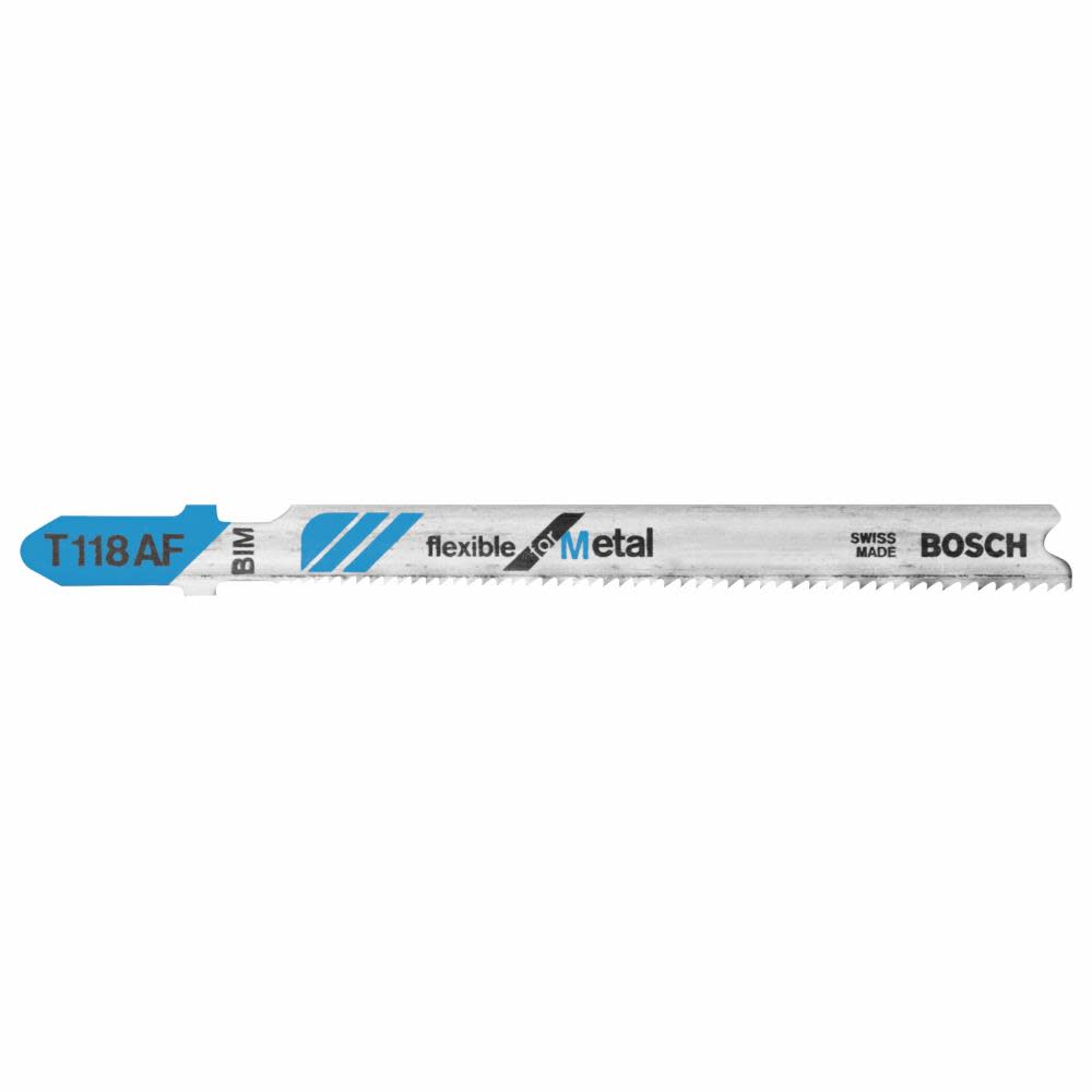 

Bosch 5 pc. 3-5/8 In. 17-24 TPI Flexible for Metal T-Shank Jig Saw Blades