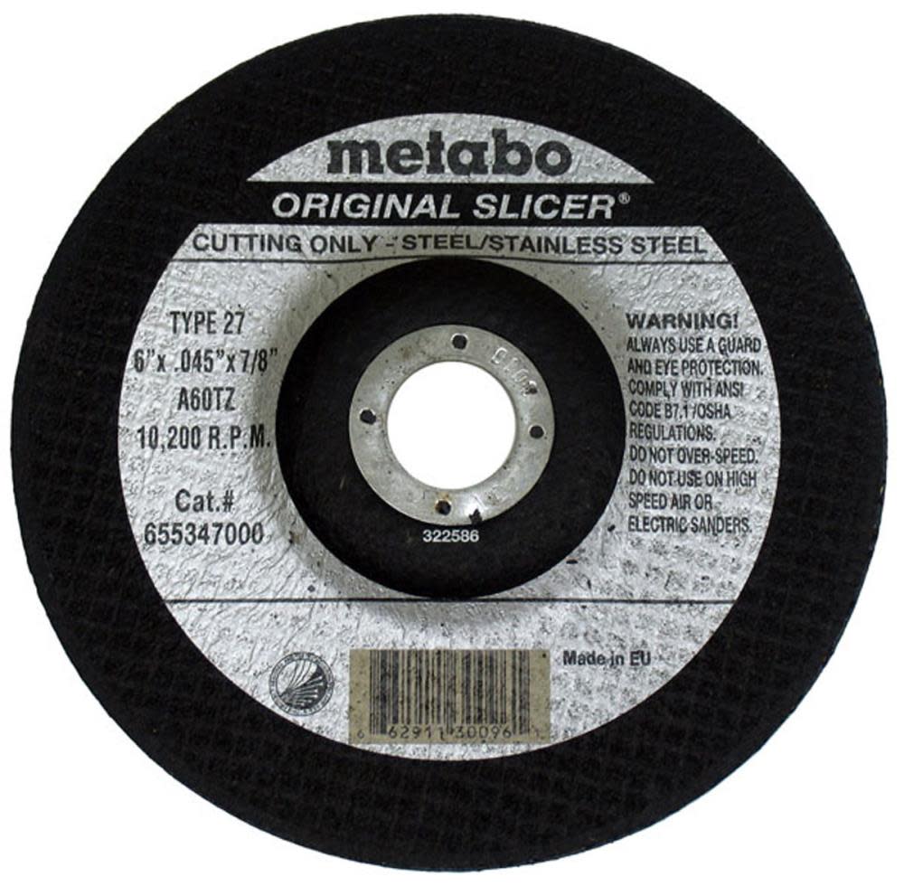 

Metabo 6In x 0.045In x 7/8In Type 27 Slicer Wheel