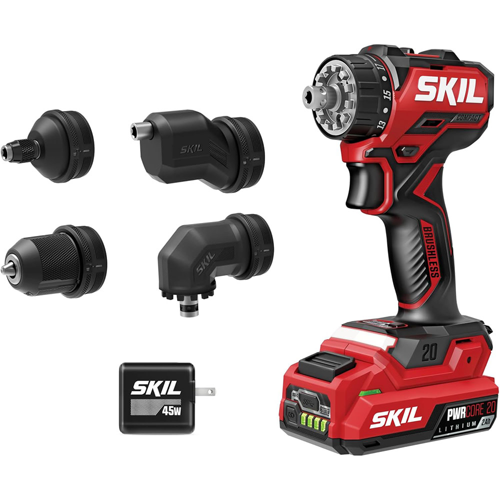 SKIL 20V Brushless Compact Multi-Head Drill Driver Kit QD6293B-10 ...