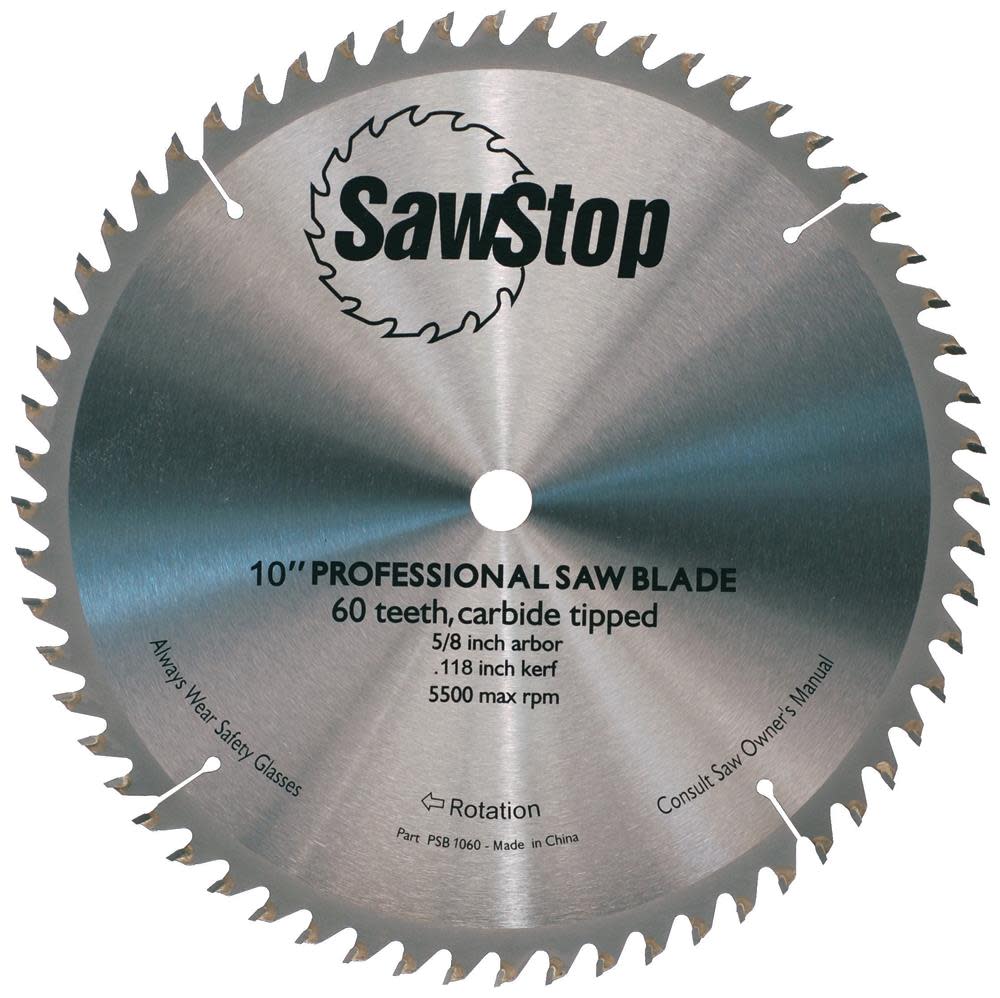 

Sawstop Steel Combination Blade - 60 Tooth (ATB) Carbide Tipped