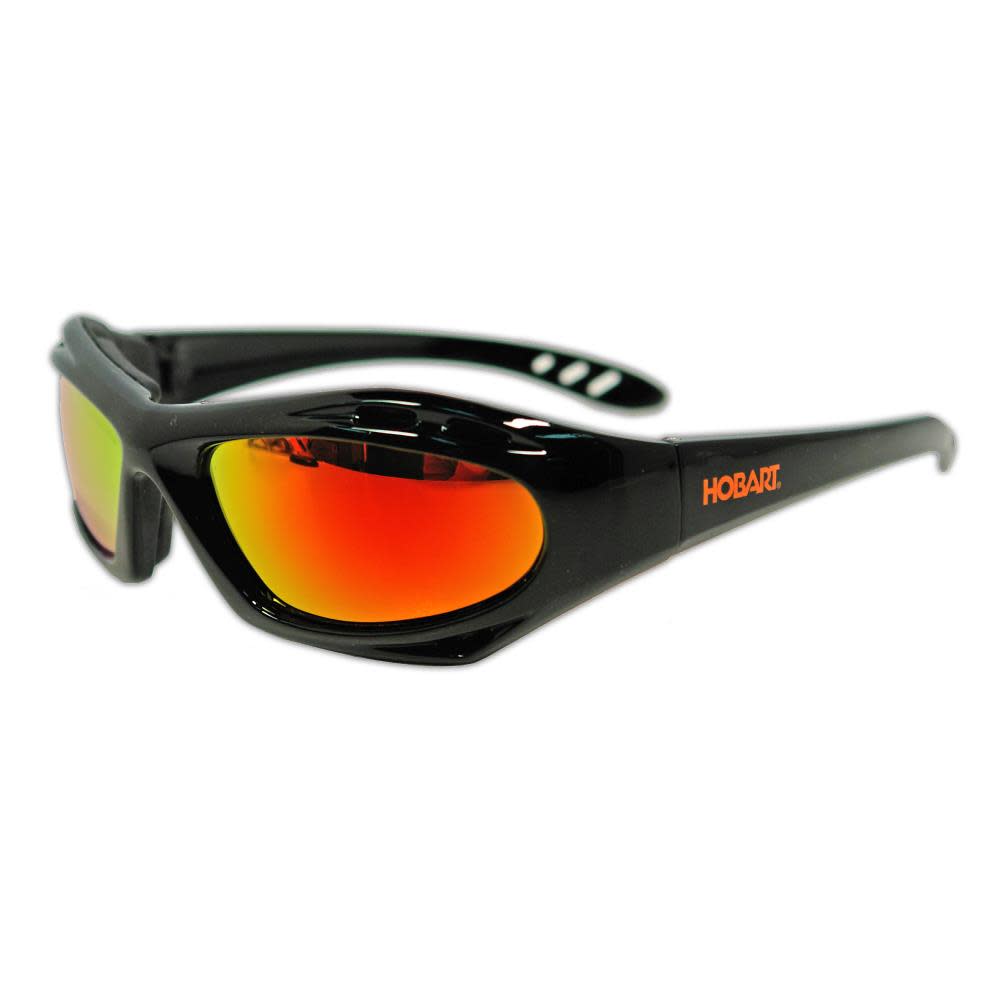 Hobart Safety Glasses - Black Frame with 5.0 Mirrored Shade