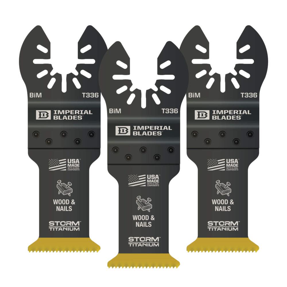 

Imperial Blades IBOAT336-3 One Fit™ 1-1/4" Storm Titanium Wood & Nails Blade, 3PC